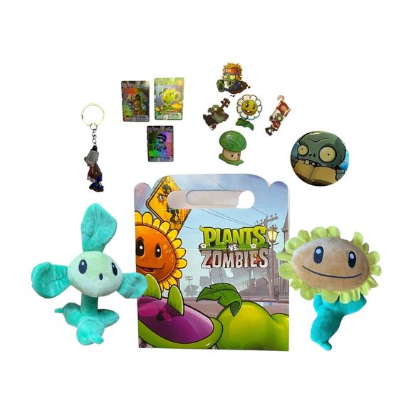 Plants vs Zombies Gift Set | PVZ Plush, Keychain, Cards, Pin, Party Favors Set - Picture 2 of 11